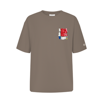 J Shin Chen Red, Yellow and Blue Tee